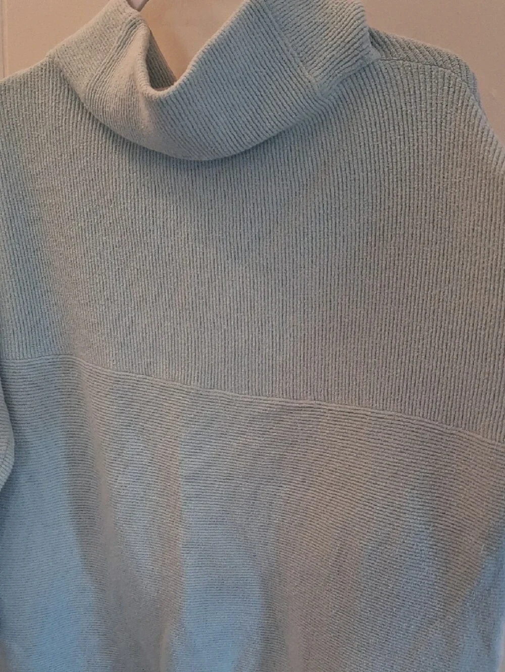 Free People Pale Blue Ribbed Ottoman Turtleneck Sweater Tunic Mini Dress